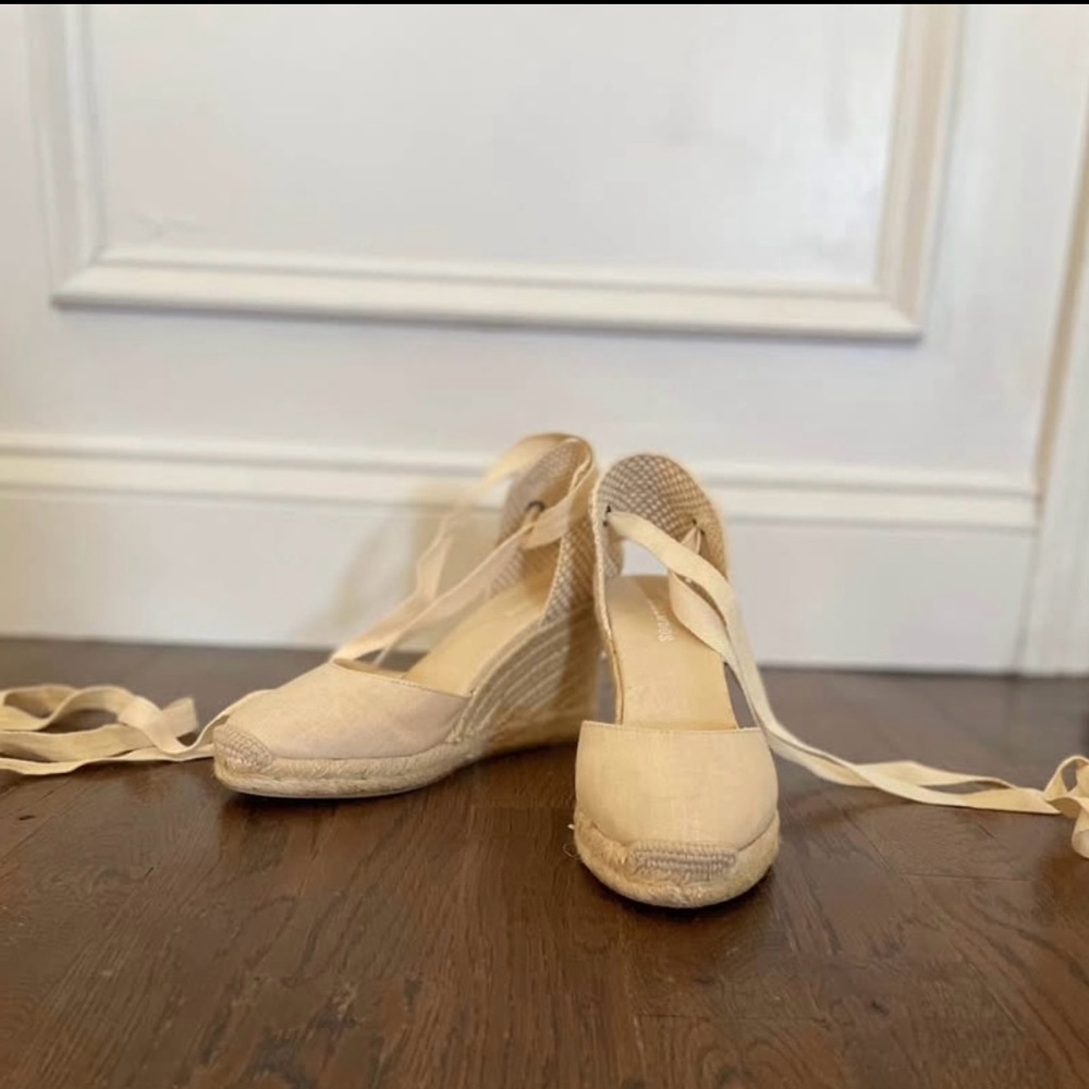 Soludos Beige Espadrille Wedges